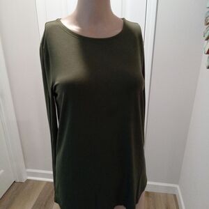 Cupio Size SP Olive Green Long Sleeve Top